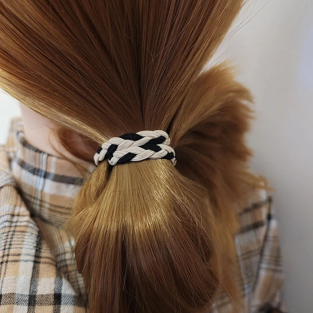 6pc Fashion European and American Elastic Hair Bands for Women Girls Hair Ties Rings Rope for Hair Accessories Ponytail Holder - Clikcy