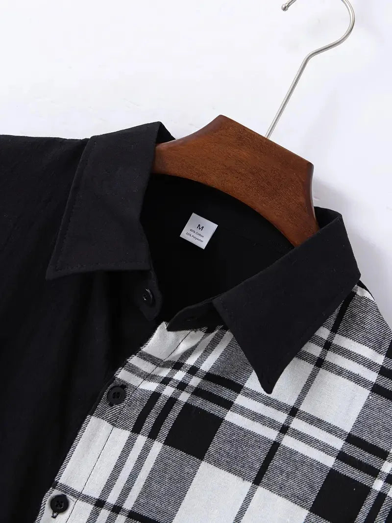 New Men's Casual Shirt Spring Autumn Comfortable High quality Fashion trend Color Lapel Pocket Loose long sleeve Cardigan tops - Clikcy