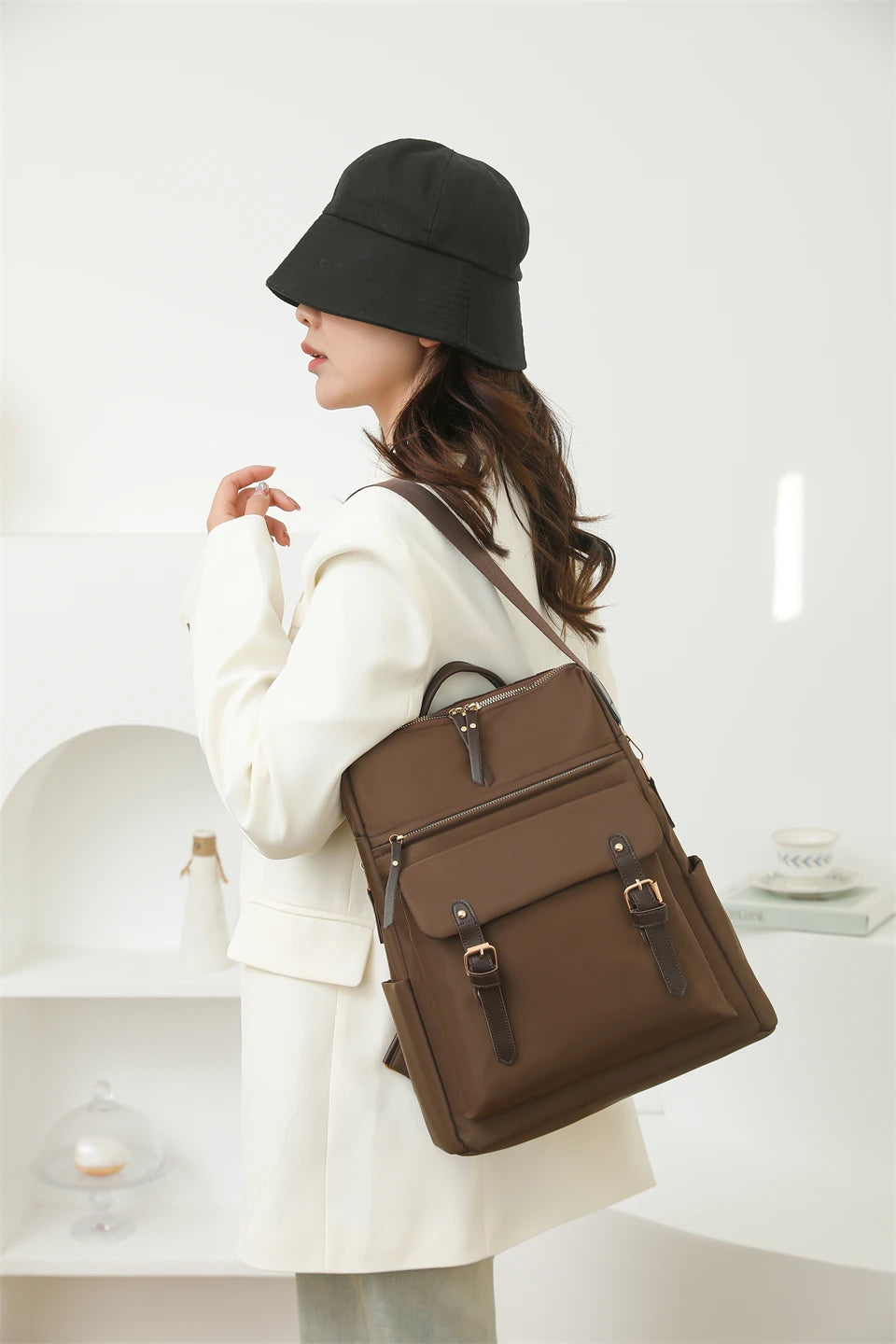 Casual Back Pack Women Lightweight Nylon Backpack Waterproof College Daypack High Capacity School Bag for Girls Travel Bags - Clikcy