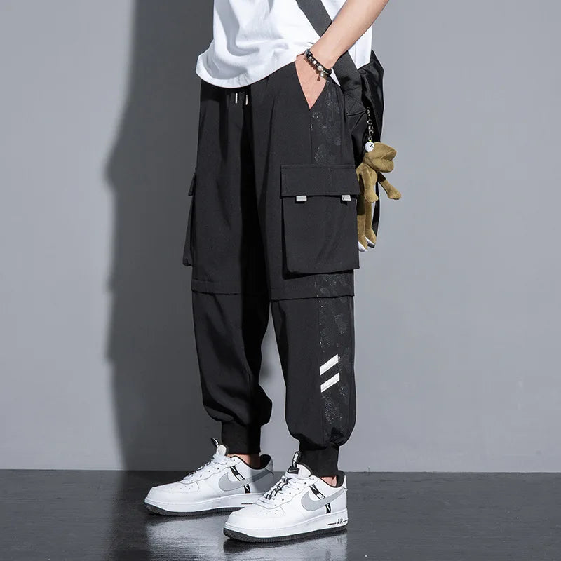 Big Size Cargo Pants Men Summer Loose Sweatpants Ice Silk Sport Jogger Trouser Male Stretch Large Plus 10XL 6xl 7xl 8xl 9xl 52 - Clikcy