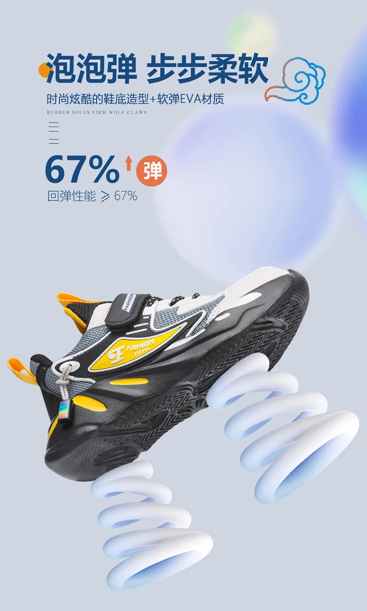 Kids' Sneakers Children Casual Sports Shoes for Boys Breathable Summer Mesh Kids Hook&Loop Students Girls School Running Shoes - Clikcy