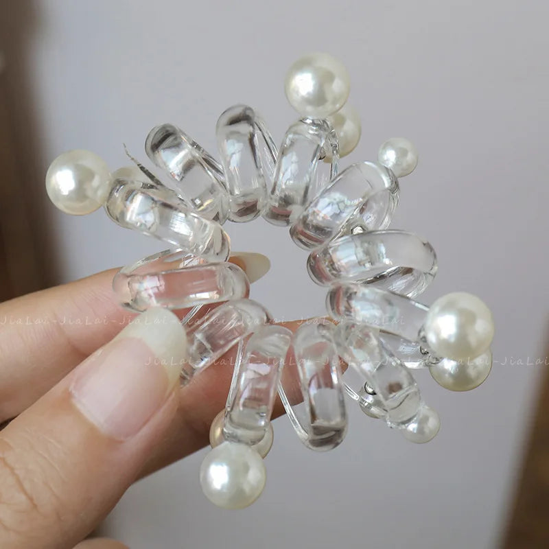 rope adult telephone cable ring Rabbit Cute Hair Ring Large Frosted Adult Hair Tie  head ring Children's telephone hephone Cable - Clikcy