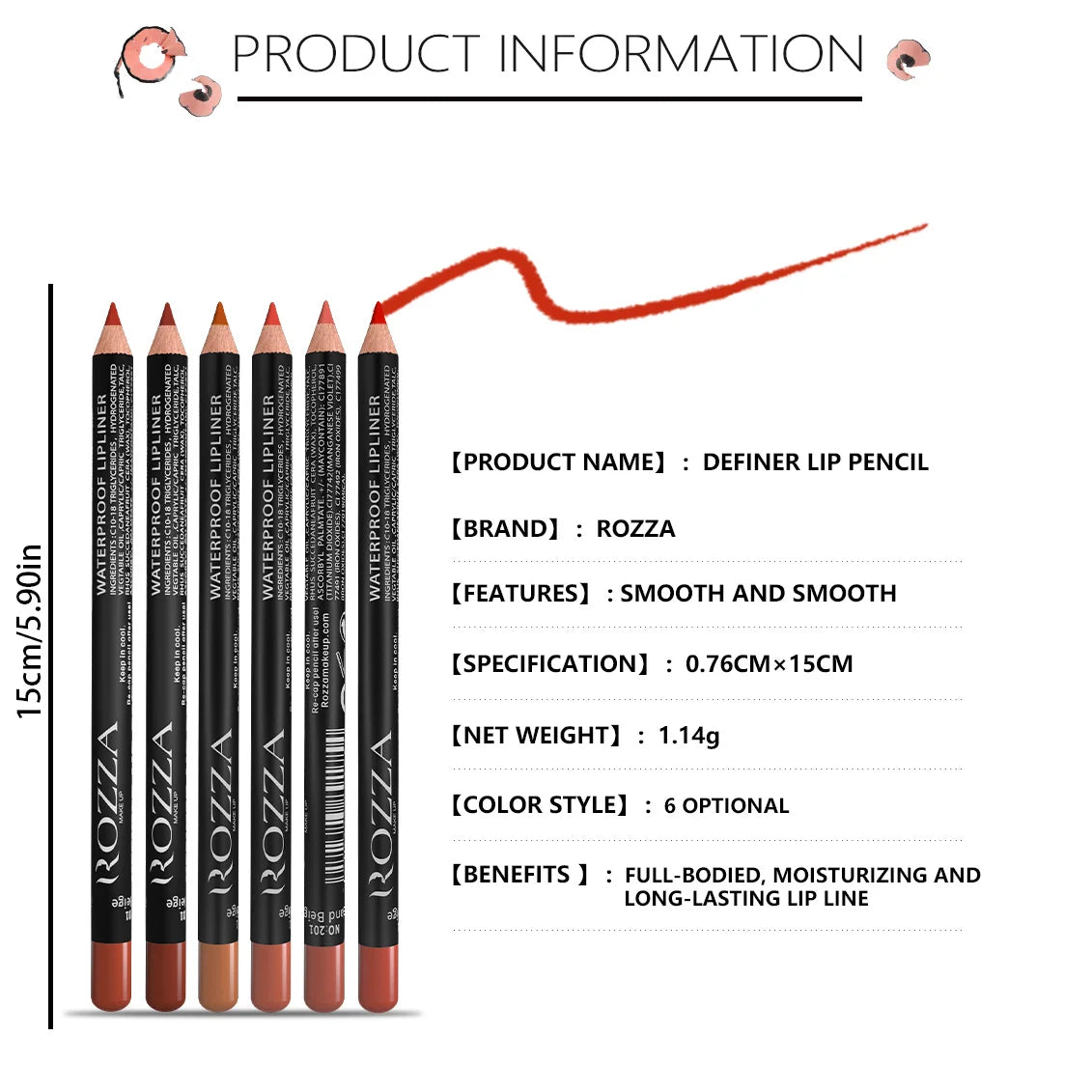 14 Color Nude Matte Lipstick Pencil Long-lasting Waterproof Lip Pencil High Pigmented Lip Liner Lip Makeup Tool - Clikcy