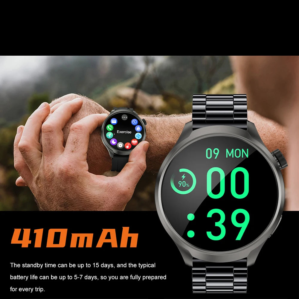 2025 New Smart Watch Men 1.85 Inch Compass 410 mAh Large Battery GPS Motion Track Bluetooth Call Health monitoring Smartwatches - Clikcy