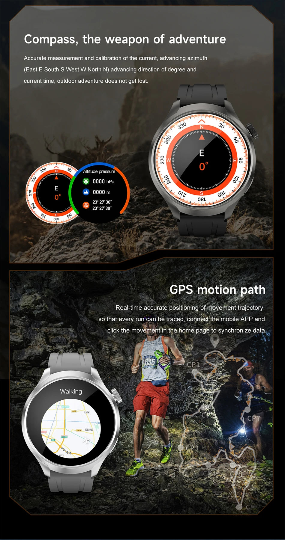 2025 New Smart Watch Men 1.85 Inch Compass 410 mAh Large Battery GPS Motion Track Bluetooth Call Health monitoring Smartwatches - Clikcy