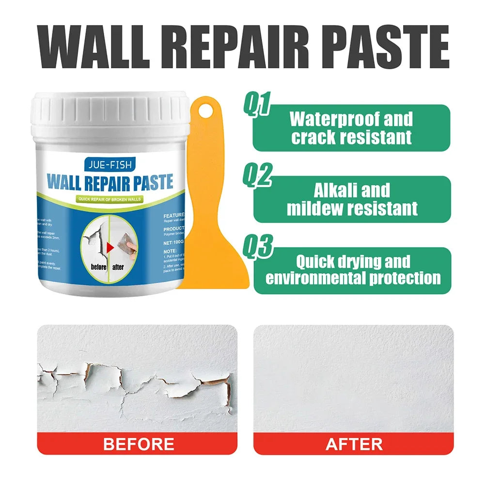 100g Multipurpose Ceramic Repair Agent Strong Adhesion Professional Adhesive Repair Agent with Scraper for Bathroom Wall Floor - Clikcy
