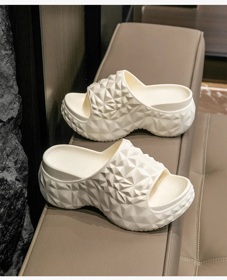 Bebealy New Women Sandals Durian sandals Outdoor Platform Beach Sandals Summer Wear-resistant Nonslip Cloud Slippers Home Slides - Clikcy