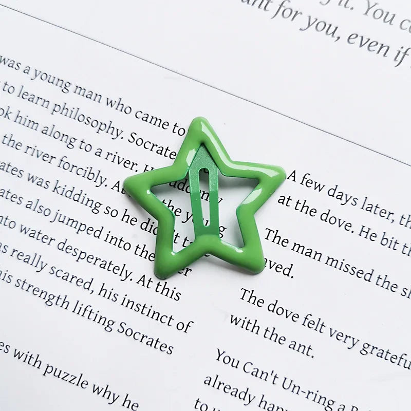 10pcs Colorful Star BB Hair Clips Girls Y2K Cute Star Barrettes Women Simple Metal Snap Clip Headdress Hair Jewelry Accessories - Clikcy