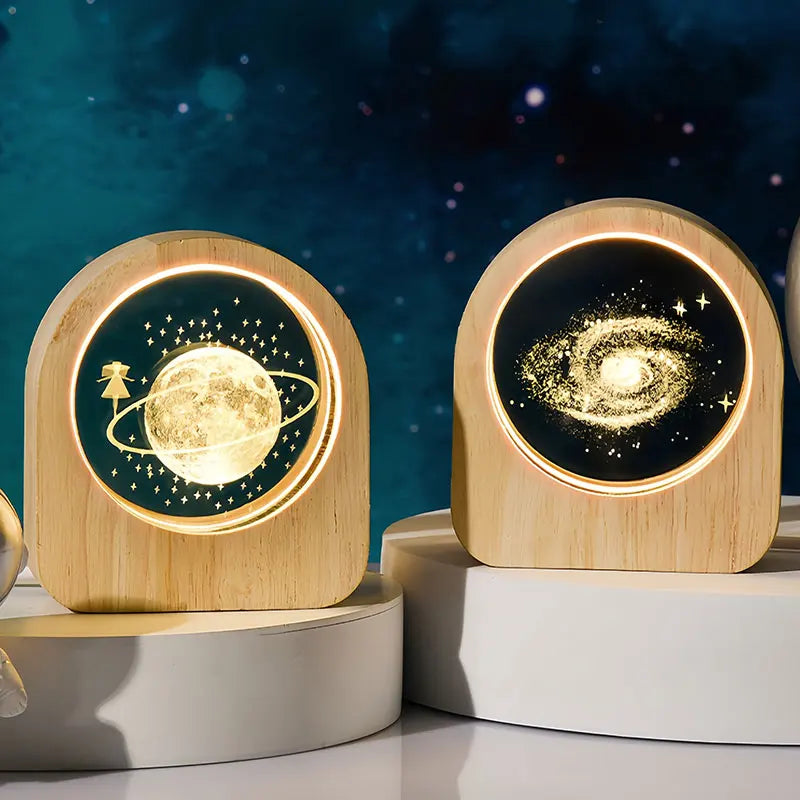 3D Crystal Glass Craft Decoration Laser Engraved Solar System astronomy Valentine's Day gift Birthday Gift Desktop Decoration - Clikcy