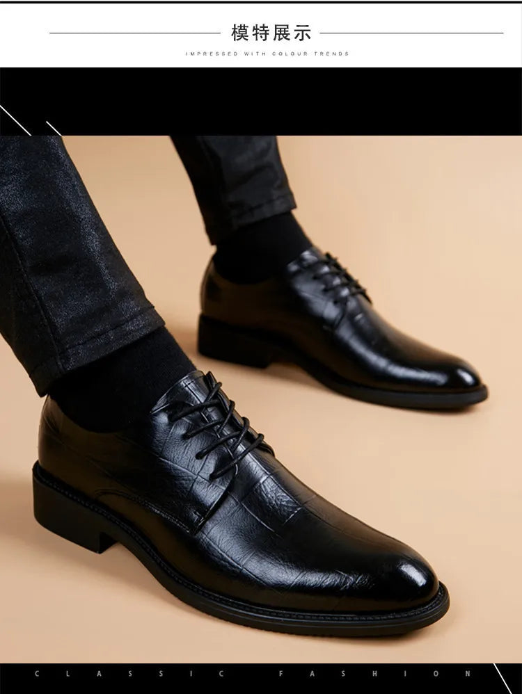 New Black Men Suit Shoes Party Men's Dress Shoes Italian Leather Zapatos Hombre Formal Shoes Men Office Sapato Social Masculino