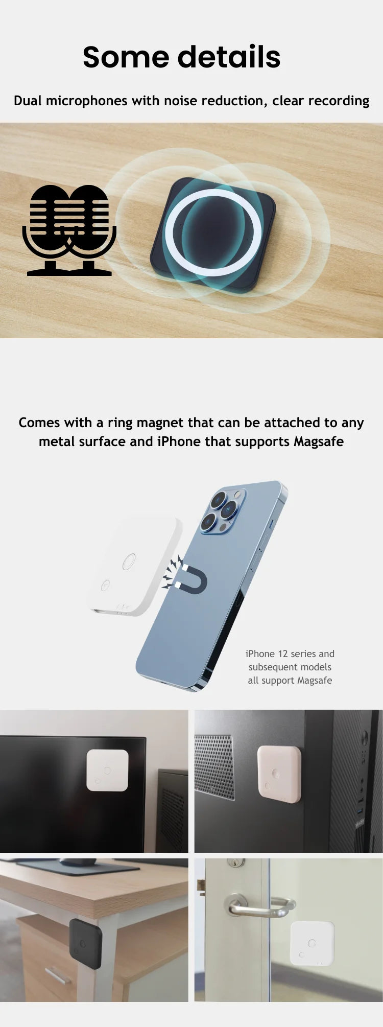 AI-Powered Voice Recorder and Call Recorder with Speech-to-Text & Summarization, Supports 100 Languages, 64GB Storage - Clikcy