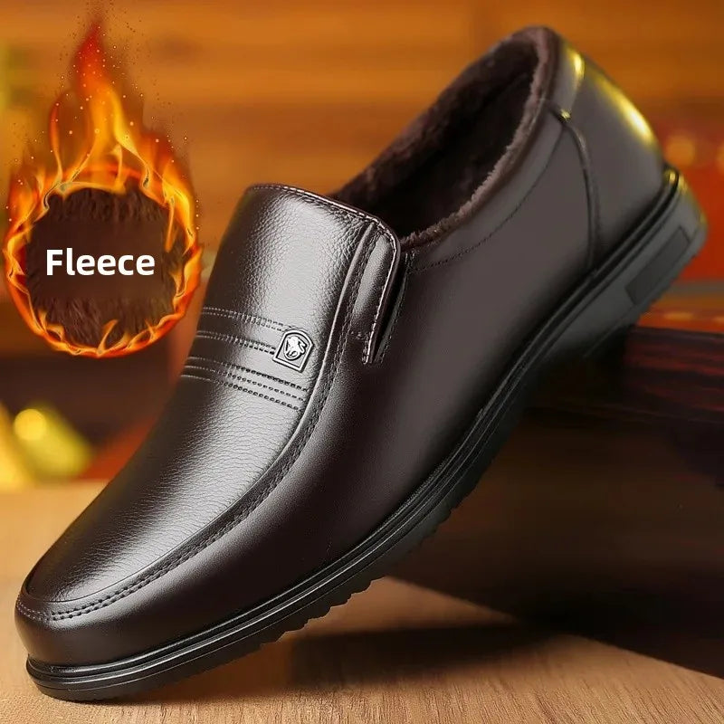 New Style Business Casual Men's Shoes Soft Sole Cow Leather Large Size Father Shoes For Middle-Aged And Elderly Men