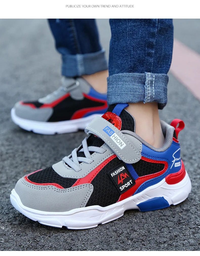 Kids' Sneakers Children Casual Sports Shoes for Boys Breathable Summer Mesh Kids Hook&Loop Students Girls School Running Shoes - Clikcy