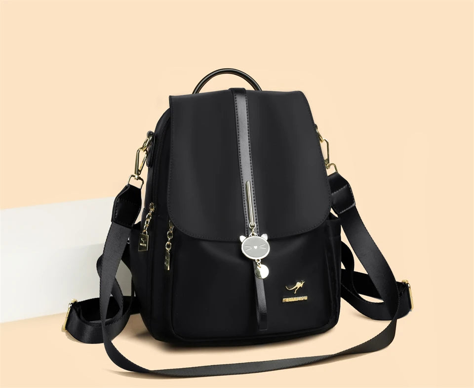 Cute Pendant Backpack Women Waterproof Nylon Back Pack Fashion College Daypack High Capacity School Bag for Girls Travel Bag - Clikcy