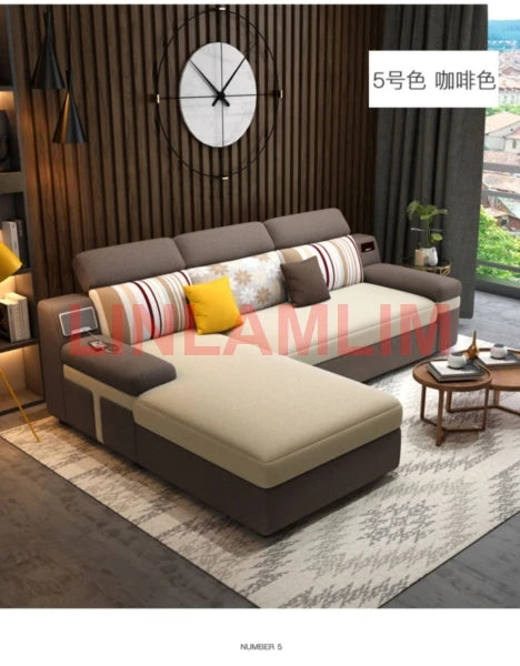 Tech Smart Sofa Bed Fabric Functional Sleeper Couch Convertible Sofas Bed Big Sofas Cama Nordic Salon with Bluetooth Audio,USB C