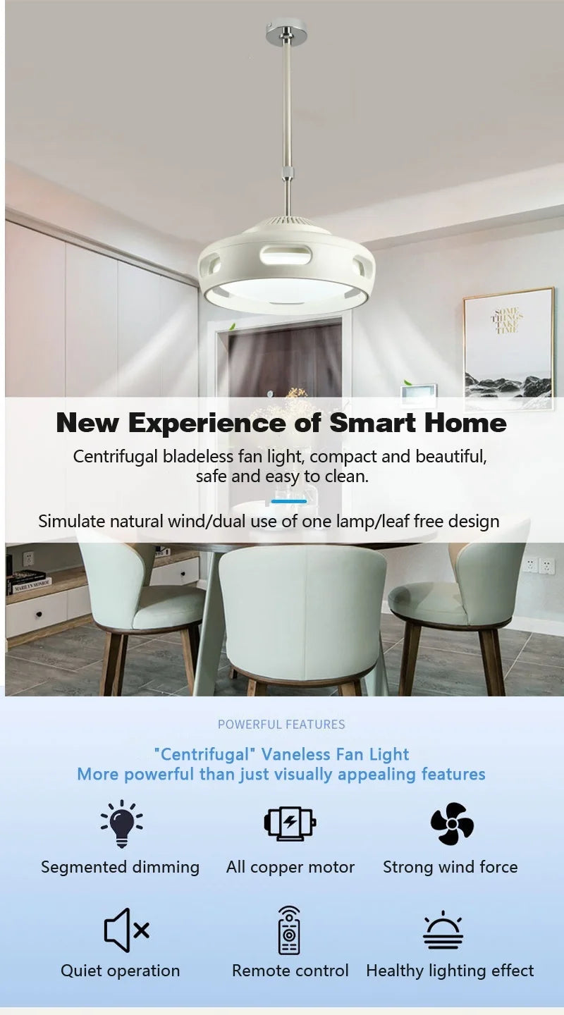 LED Ceiling Fan Light Modern Creative Leaf Less Low Decibel 6th Gear  Living Room Dining Room Bedroom Dimmable Fan Light - Clikcy