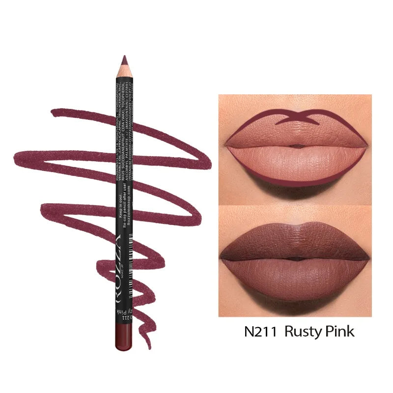 14 Color Nude Matte Lipstick Pencil Long-lasting Waterproof Lip Pencil High Pigmented Lip Liner Lip Makeup Tool - Clikcy
