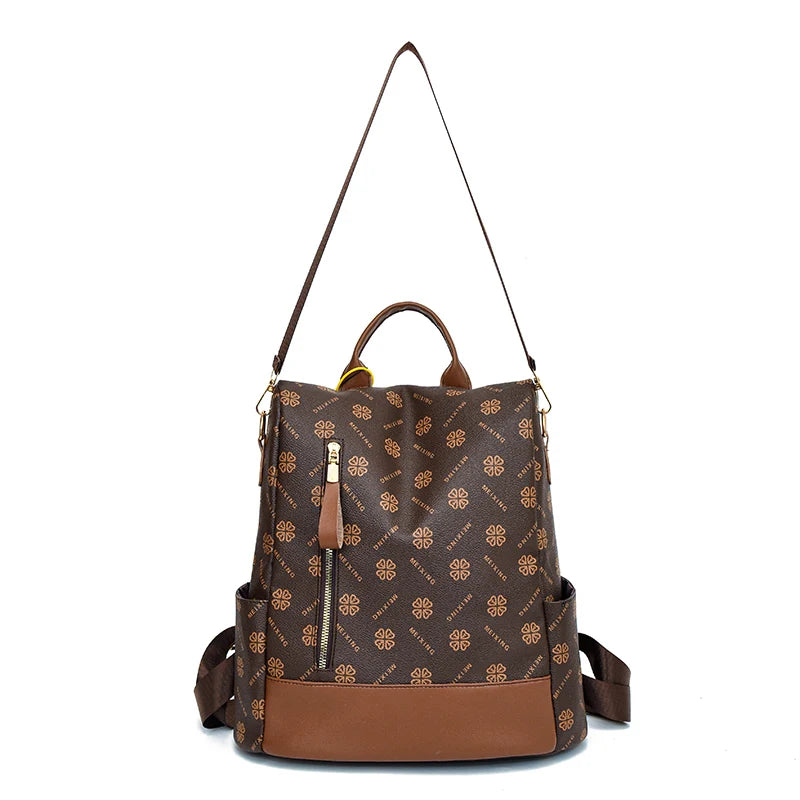 New Hot Women’s Backpack Designer High Quality Soft Leather Fashion Print Backpack Large Capacity Shoulder Bags - Clikcy