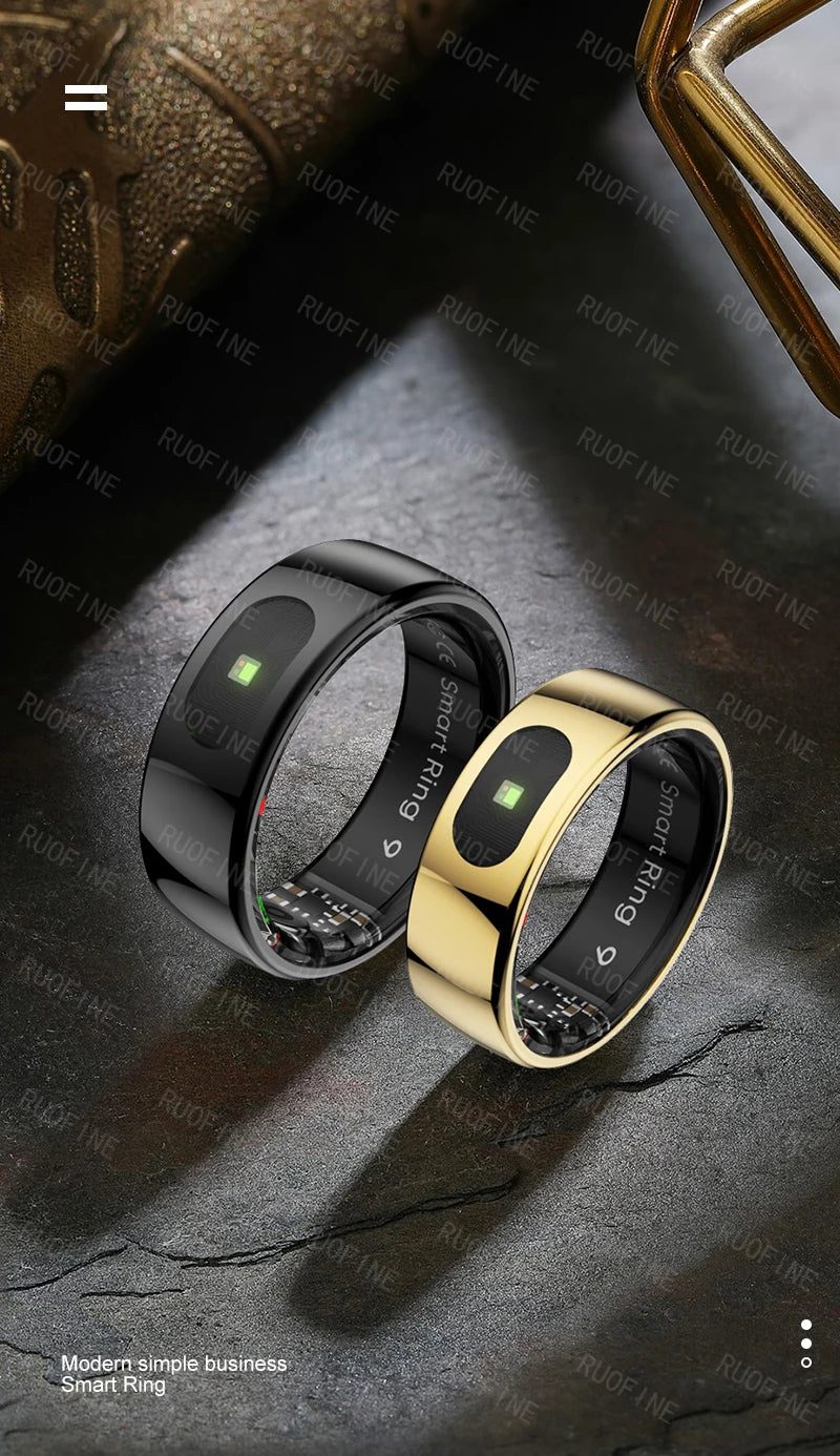 2025 Rings for Man  Women's Monitoring Remote Control Skin Temperature Electronic Device Swimming Qring Size 7 to 13 IPhone IOS - Clikcy