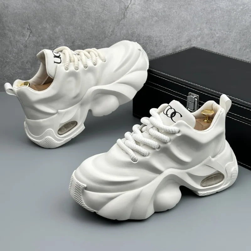 Men Shoes Designer Luxury Casual Sneakers Breathable Platform Shoes for Men Fashion Height Increasing Comfortable Non-slip Shoes - Clikcy