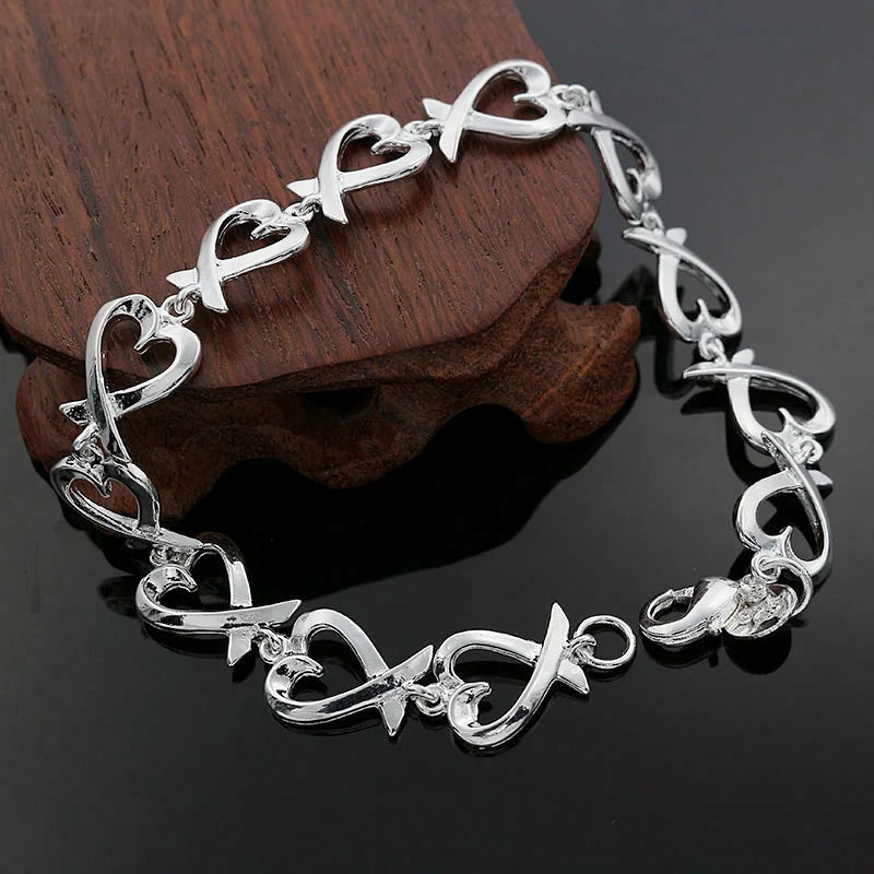New High quality 925 Sterling Silver 4MM Women Men chain Male Twisted Rope Bracelets Fashion Silver Jewelry - Clikcy