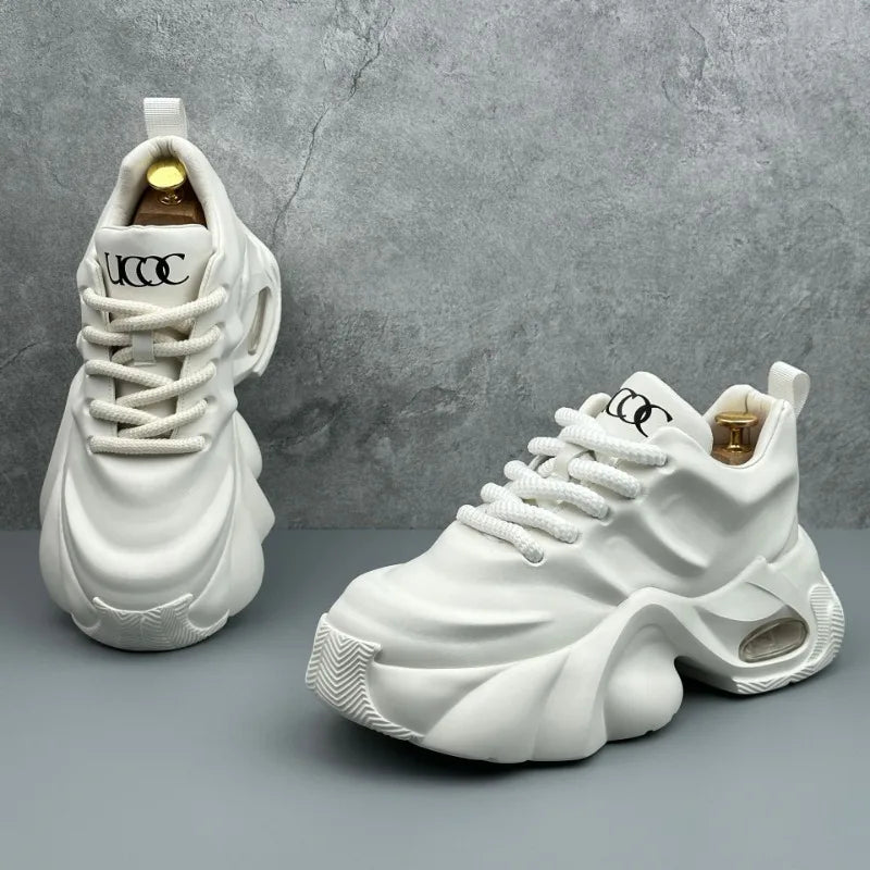 Men Shoes Designer Luxury Casual Sneakers Breathable Platform Shoes for Men Fashion Height Increasing Comfortable Non-slip Shoes - Clikcy