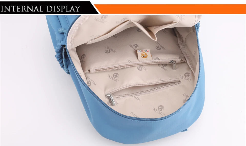 Casual Backpack Women Waterproof Nylon Back Pack Large Capacity Student Daypack Simple Schoolbag for Girls Ladies Travel Bags - Clikcy