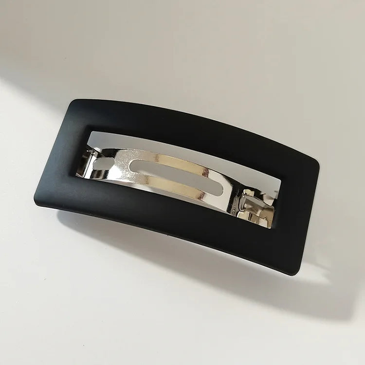 Simple Matte Spring Hair Clip Elegant Rectangle Frosted Barrettes Hairgrips For Ponytail Holder Female Summer Headdress - Clikcy