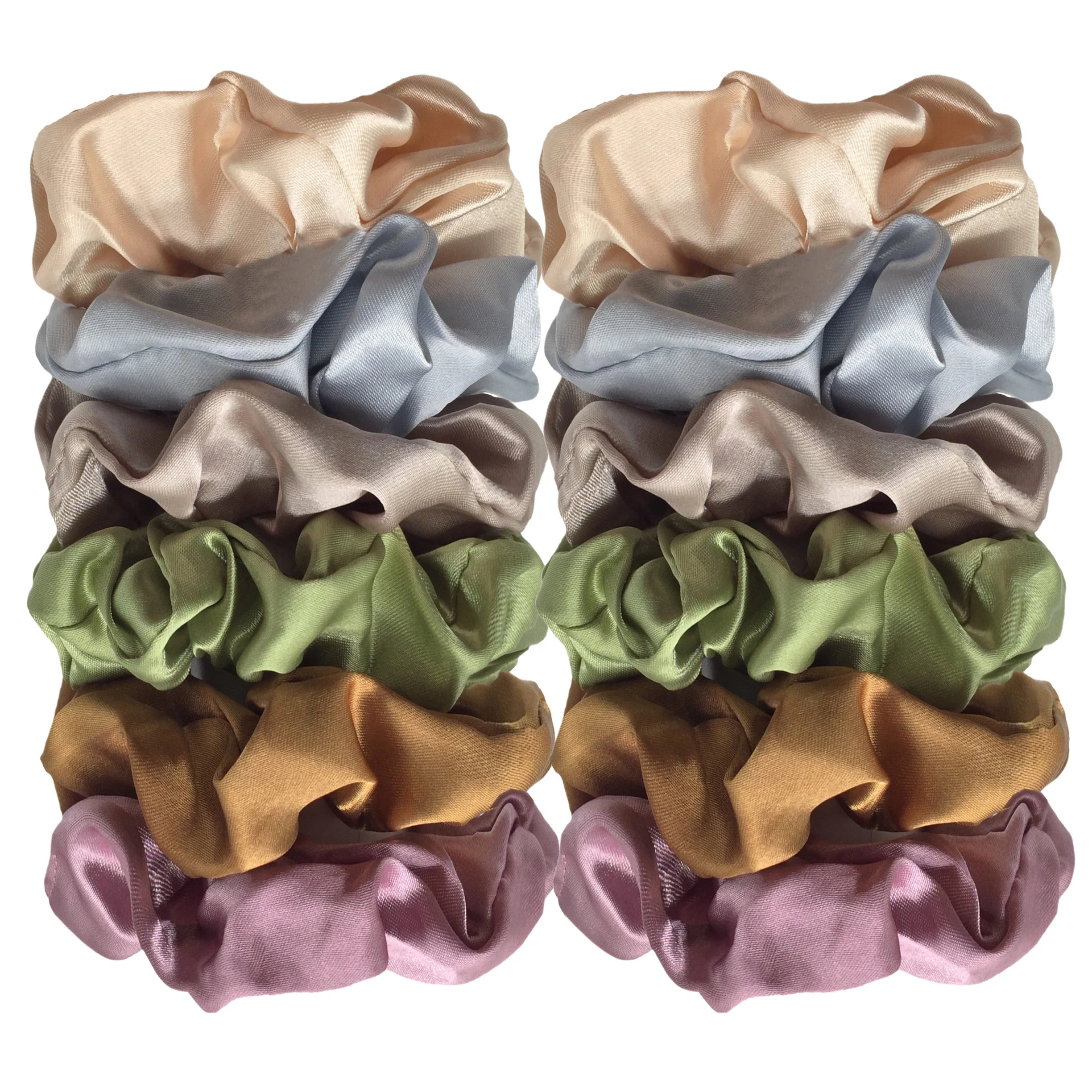 12PCS Soft fashion Satin Colorful Intestine Hair Band Hair Accessories hair scrunchies Headwear For Ponytail Cute Causal Women - Clikcy