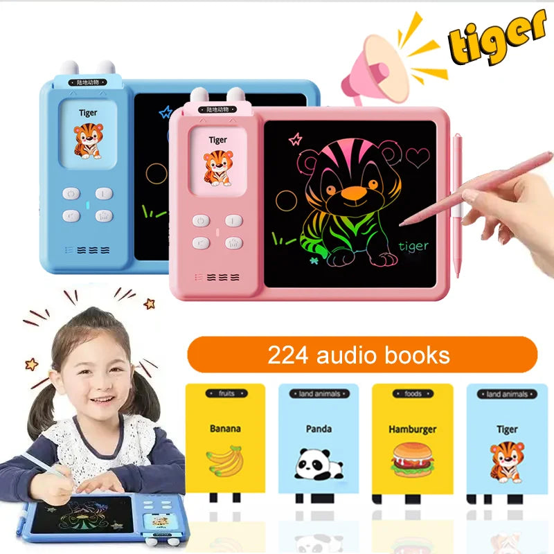 Talking Flash Cards Writing Tablet Educational Speech Toys for 3-8 Years  text education writing tablet  cards writing birthday - Clikcy