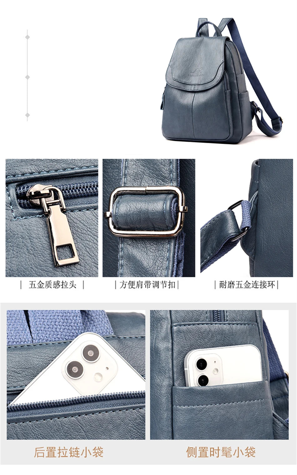 High Quality Soft Leather Backpacks Purses for Women Casual Daypack Vintage Bagpack School Bags for Teen Girls Mochilas Rucksack - Clikcy