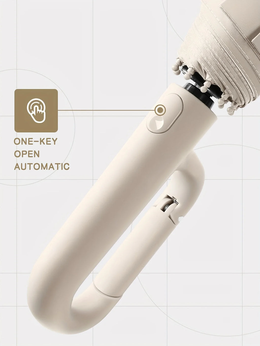 30 Bones Windproof Strong 105CM Reinforced Automatic Folding Umbrella for Men, Large Buckle Handle Wind and Water Resistant - Clikcy