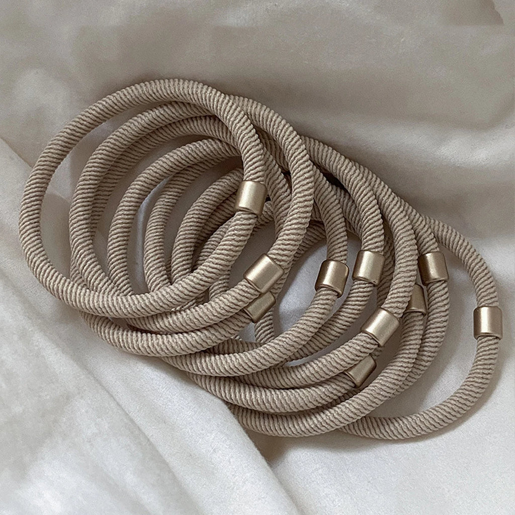 10PCS High elasticity black hair tie headband for women, simple hair tie, versatile, durable ponytail headband headpiece - Clikcy