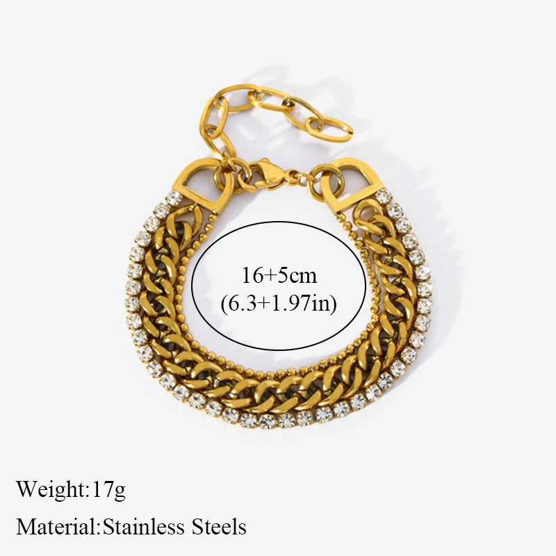 EILIECK 316L Stainless Steel Gold Color Bangles Bracelet For Women New Trendy Wrist Chain Waterproof Jewelry Gift Party Bijoux - Clikcy