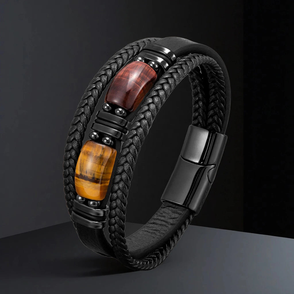 Wholesale Natural Stone Leather Bracelet Bulk Order for Men Women Handmade Adjustable Boho Beaded Jewelry - Clikcy