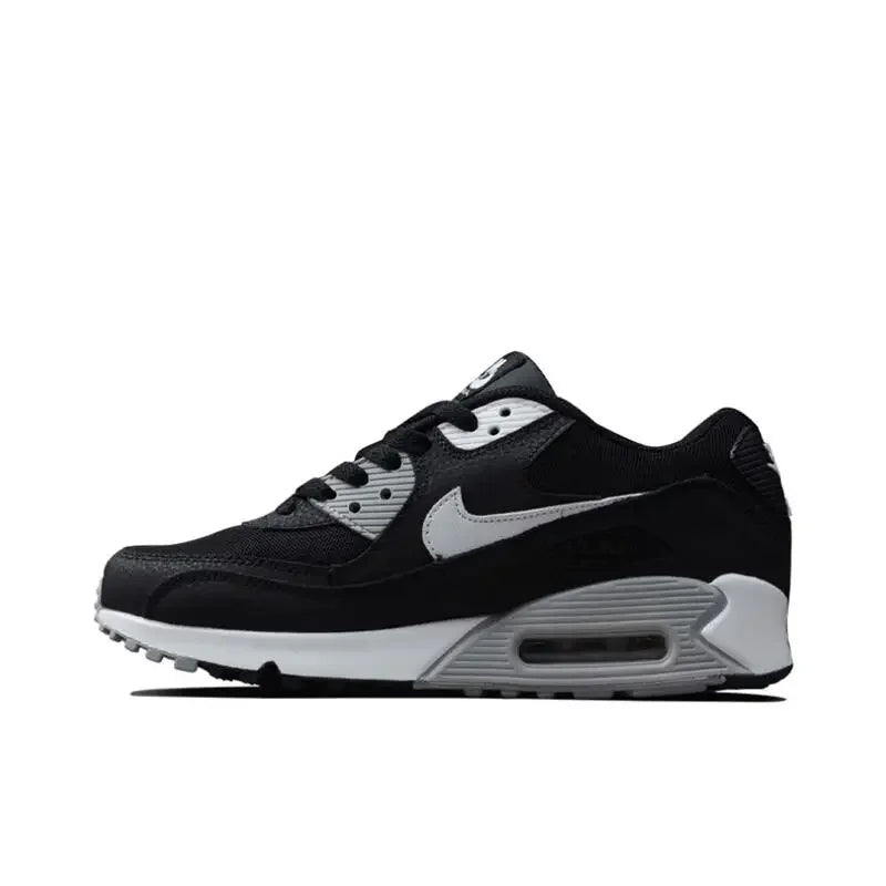 Nike Air Max 90 Men's and Women's Running Shoes Breathable Retro Waffle Shoes Forrest Gump Shoes Black and White Gray/white Hook