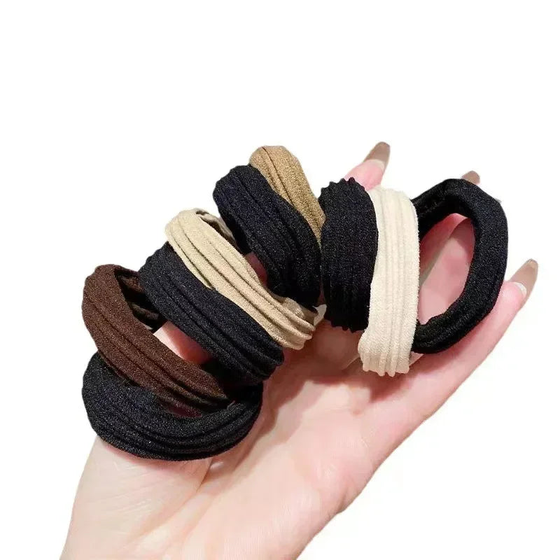 5pcs/Bag Women High Elastic Seamless Hair Rope Durable Girls No Crease Ponytail Holder Rubber Band Hair Accessories - Clikcy