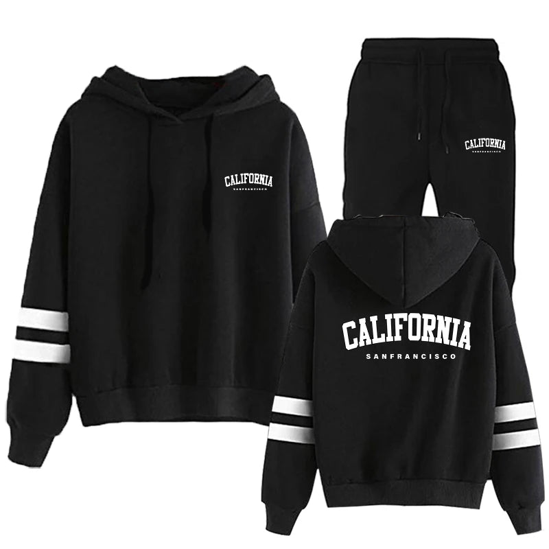 Hoodies Fashion Women's Tracksuit Stripe Quality Outdoors Sport Suit Jogging Casual Printing Daily Hot Sale Sweatshirt Pullovers - Clikcy