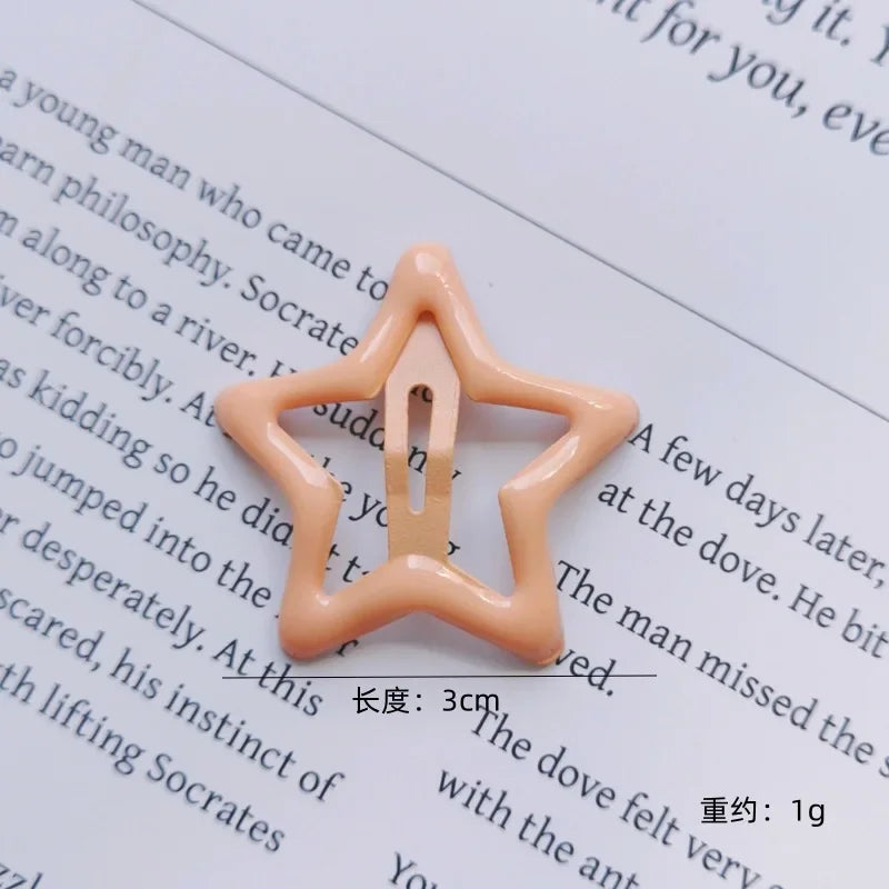 10pcs Colorful Star BB Hair Clips Girls Y2K Cute Star Barrettes Women Simple Metal Snap Clip Headdress Hair Jewelry Accessories - Clikcy