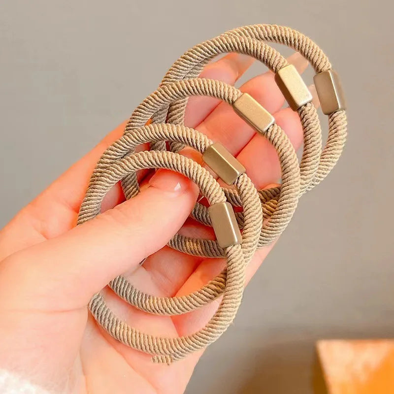 AWAYTR 5PCS New Girls Elastic Hair Rubber Bands  Headbands Women Hair Tie Hair Gum Ponytail Hair Holders Hair Accessories - Clikcy