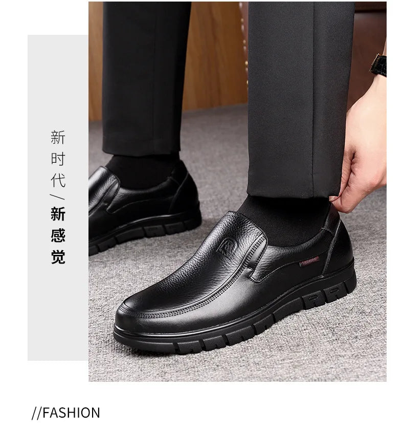 New Genuine Leather Handmade Shoes Casual Shoes For Men Flat Platform Walking Shoe Outdoor Footwear Loafers Breathable Sneakers - Clikcy