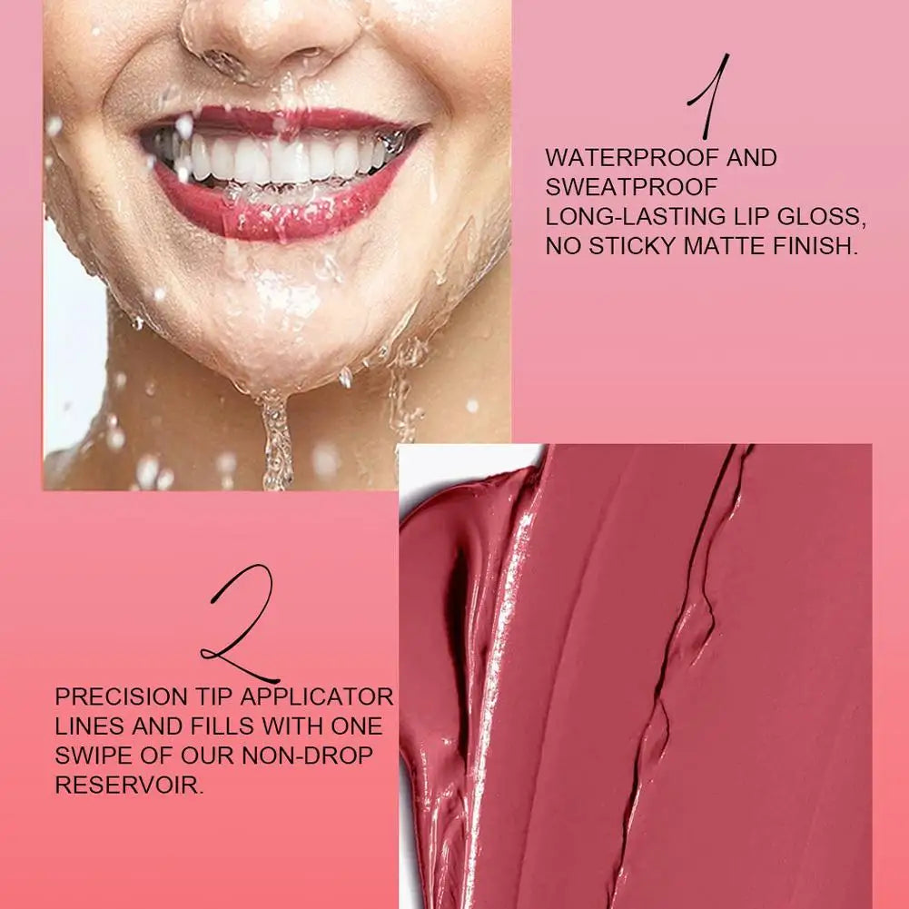 3Pcs Matte Liquid Lipstick Lip Makeup Kit Lip Gloss Lip Glaze Lip Mud Three Sets Of Velvet Mist Lipstick Non-fading - Clikcy