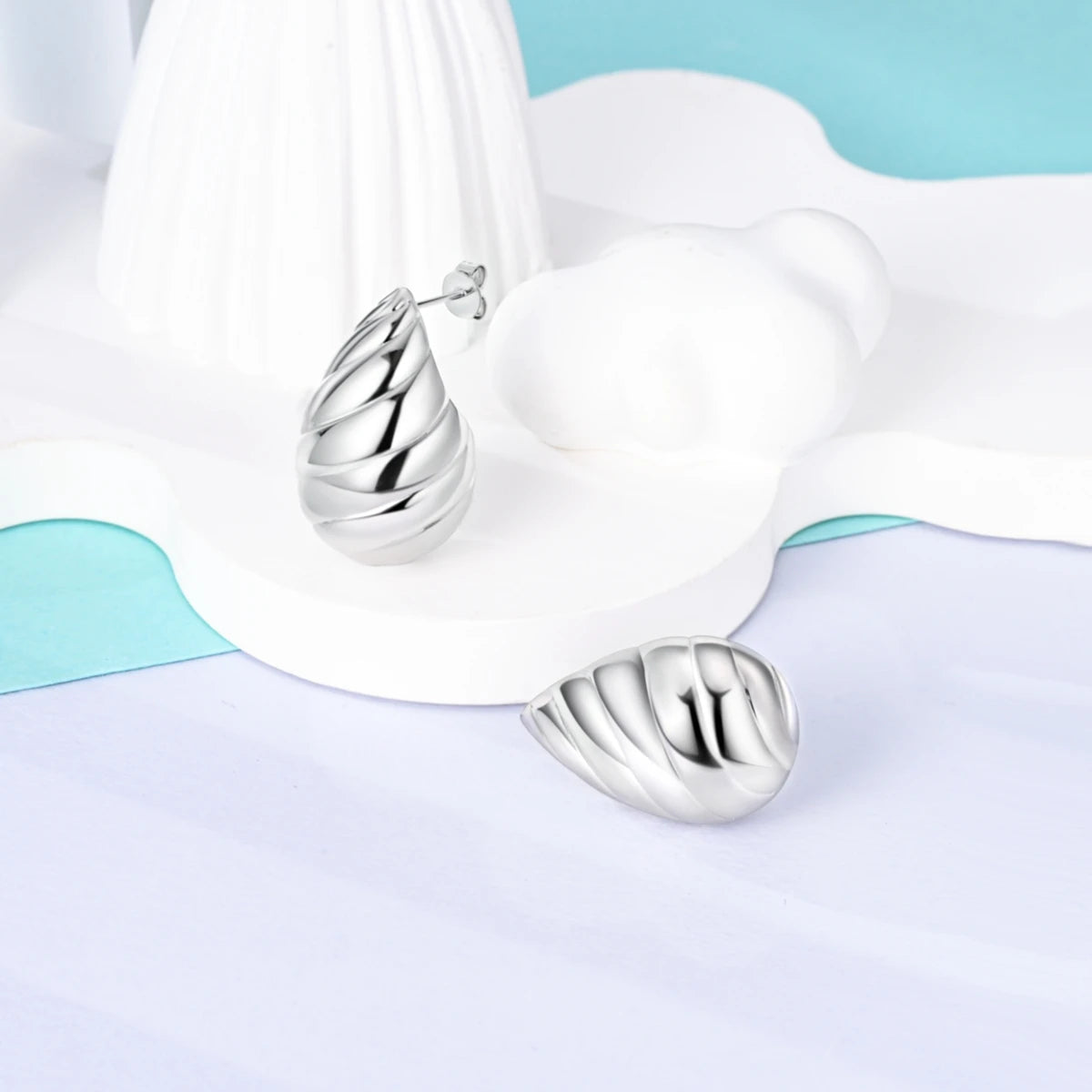 Original 925 Sterling Silver Women Hoop Earrings High Quality Shine Zircon U Shaped Classic Style Earring For Women Jewelry Gift - Clikcy