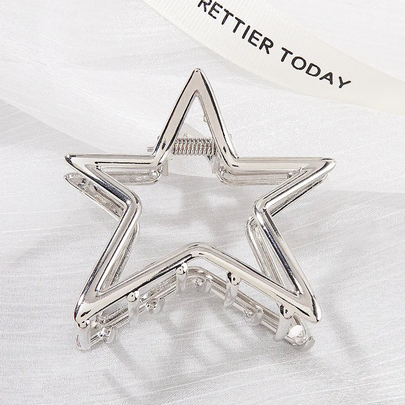 Hollow Star Hair Claws Sweet Cool Charm Trend Hair Clips for Women Girls Y2k Hair Accessories Stylish Hairpins for Gifts - Clikcy