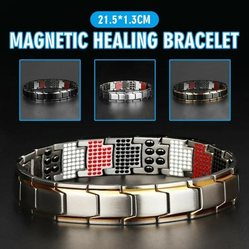 Charm bracelet Health Energy Bangle Arthritis Twisted Magnetic Exquisite Bracelet Male Gift Power Therapy Magnets Men Bracelet - Clikcy