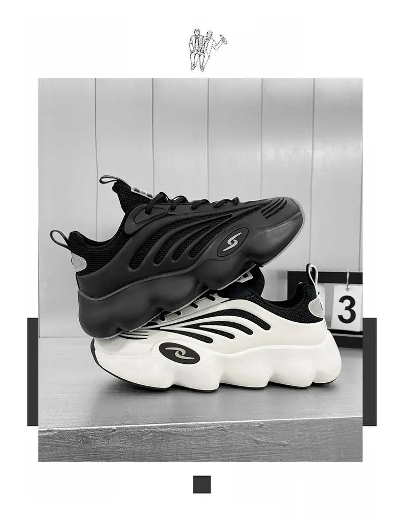 Summer Cool Man Shoes 2024 New Fashion Black Platform Sneakers Chunky Shoes Casual Y2k Trainers for Men