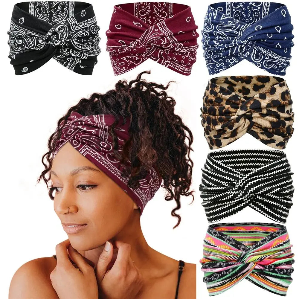 Hair Accessories Twisted Extra Large Thick Wide Headbands Turban Workout Headband Head Wraps for Women - Clikcy