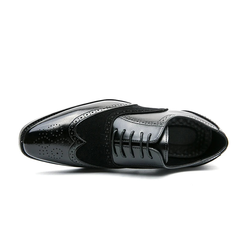 Men Genuine Cow Leather Brogue Wedding Business Mens Casual Flats Shoes Luxury Brand Oxford Shoes for Men's Shoes Platform Shoes