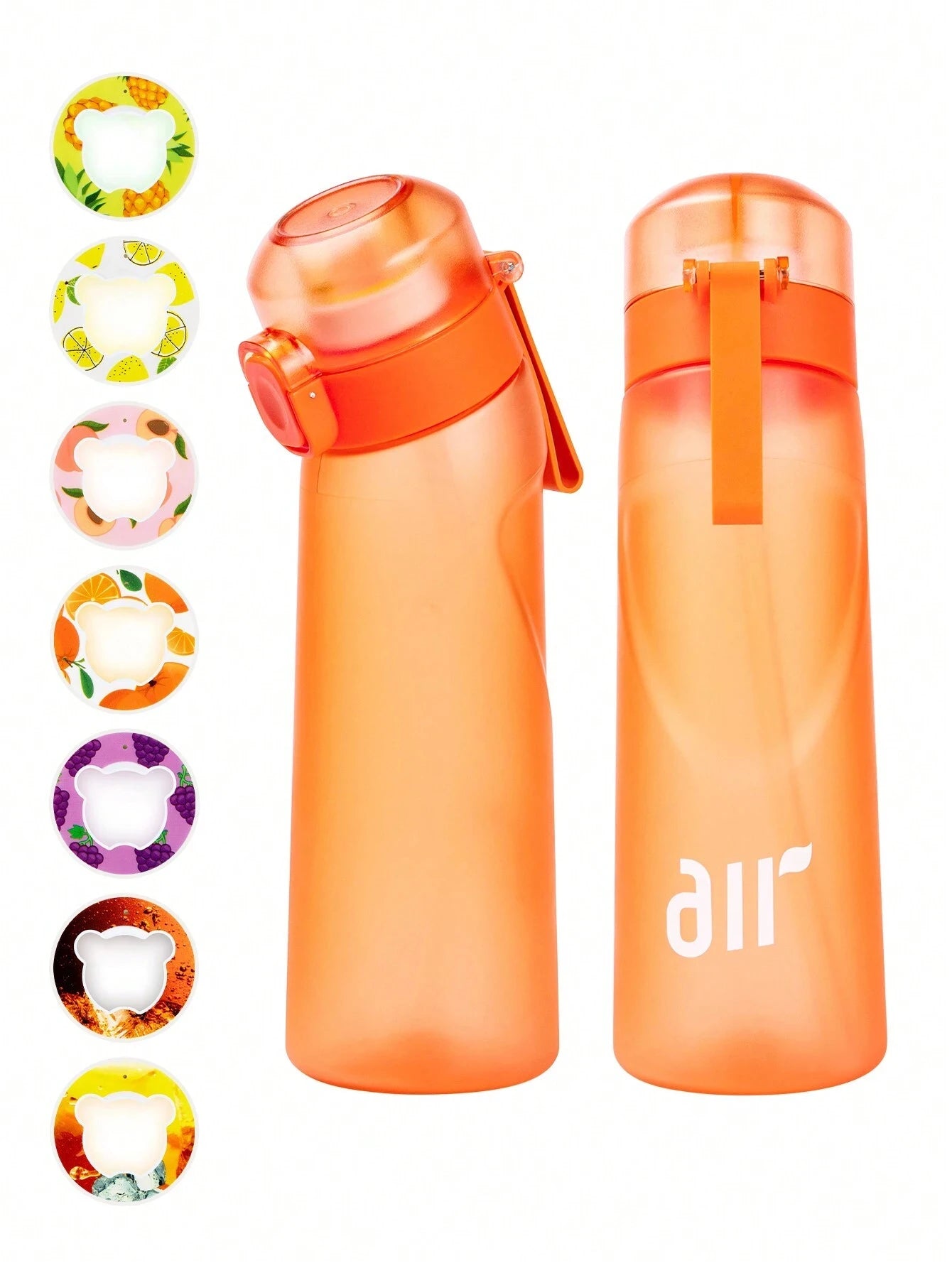 1pc Air Water Bottle With 1pc Random Flavor Pods Portable Transparent With Straw Leak Proof Suitable for Outdoor Sports - Clikcy
