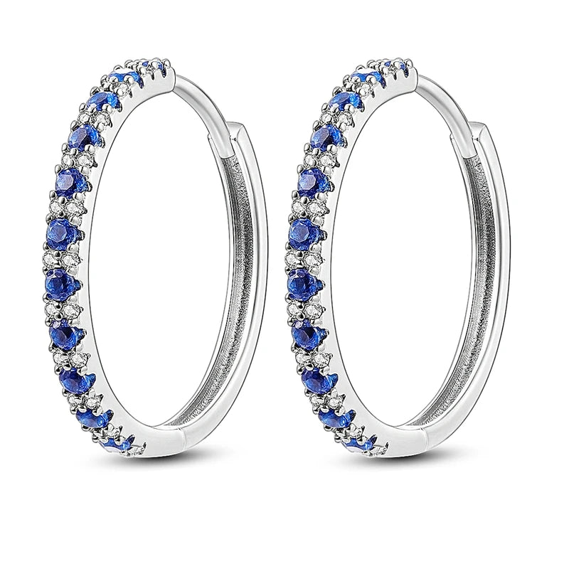 Original 925 Sterling Silver Women Hoop Earrings High Quality Shine Zircon U Shaped Classic Style Earring For Women Jewelry Gift